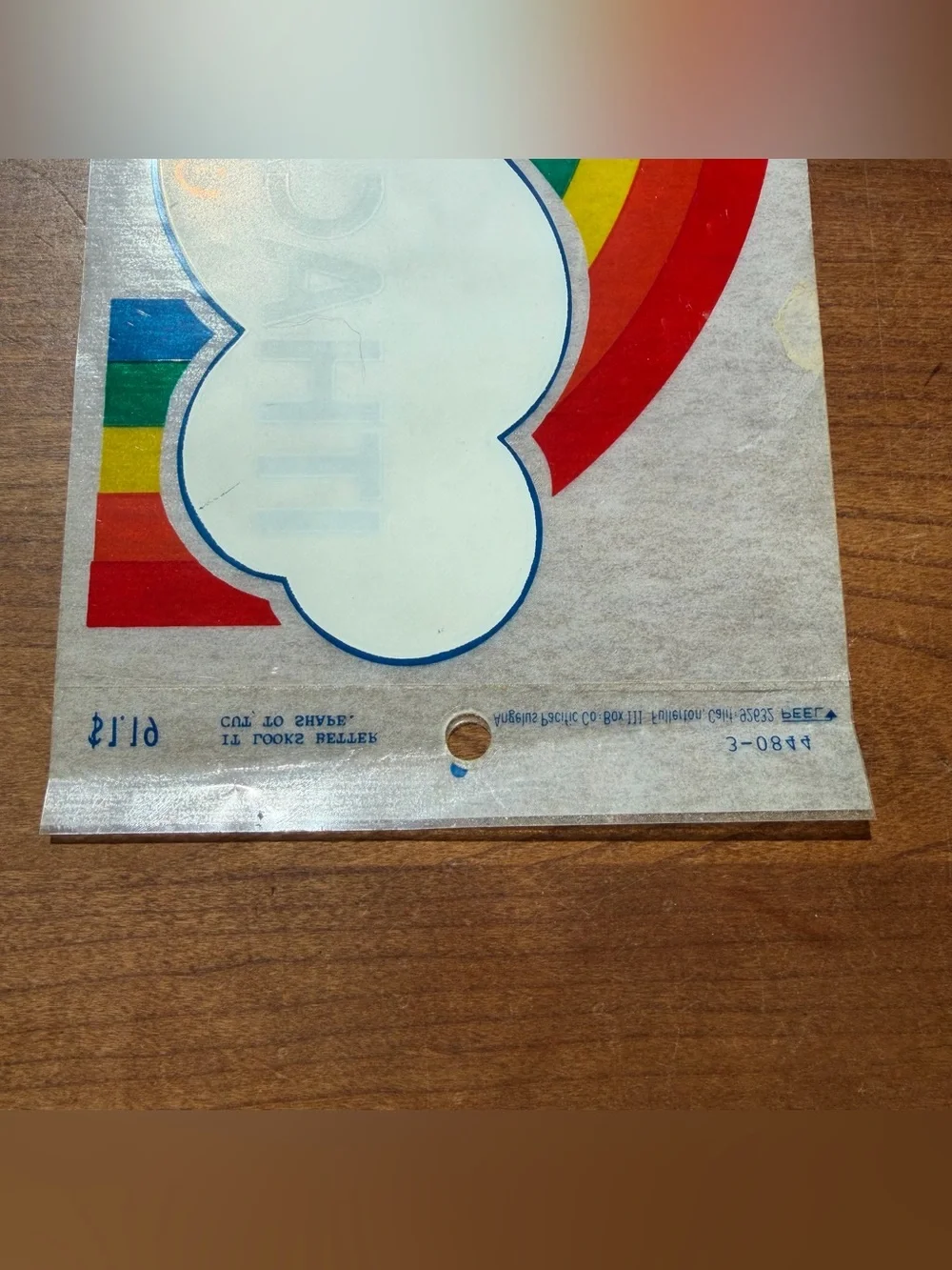 RARE Vintage 1980s Ithaca College Rainbow Retro Decal Sticker Alumni Merch